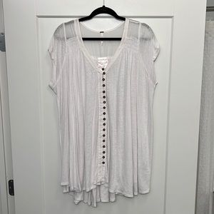 Free People White Tunic Shirt - Size M